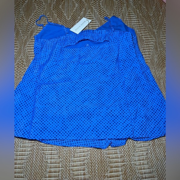 MOON RIVER Women's Cowl Back Woven Camisole Blue Top, Polka Dot, Size S, NWT - Picture 9 of 10
